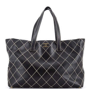 Chanel Large Surpique Tote Quilted Leather